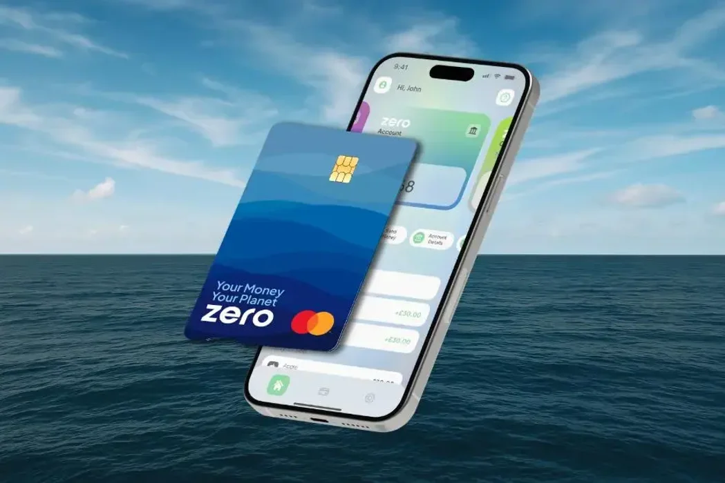 Zero Sea card & phone on ocean  Zero Sea card & phone on ocean